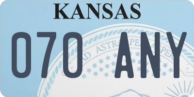 KS license plate 070ANY