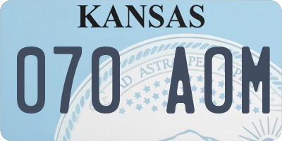 KS license plate 070AOM