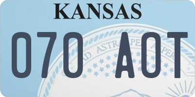 KS license plate 070AOT