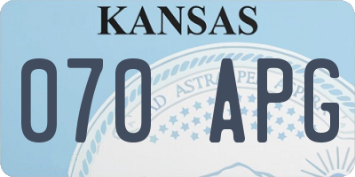 KS license plate 070APG