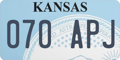 KS license plate 070APJ