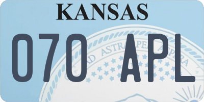 KS license plate 070APL