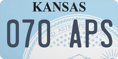 KS license plate 070APS