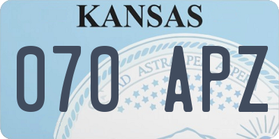 KS license plate 070APZ