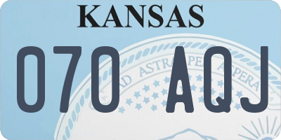 KS license plate 070AQJ