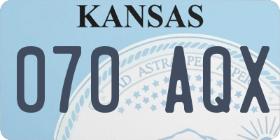 KS license plate 070AQX