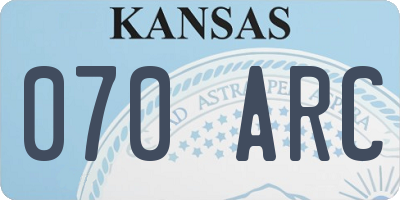KS license plate 070ARC