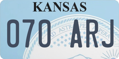 KS license plate 070ARJ