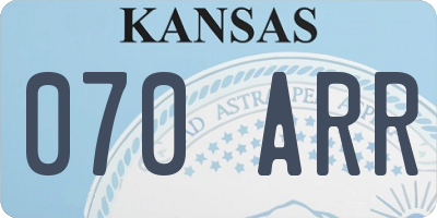 KS license plate 070ARR