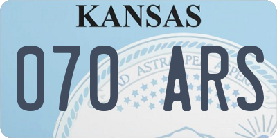 KS license plate 070ARS