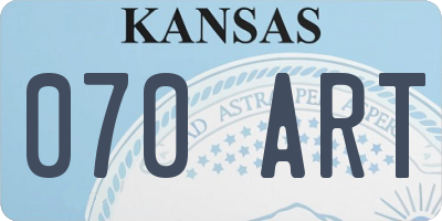 KS license plate 070ART