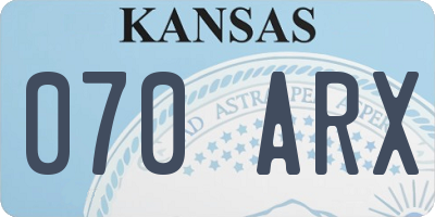 KS license plate 070ARX