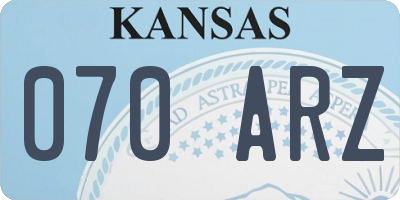 KS license plate 070ARZ