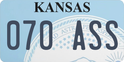KS license plate 070ASS