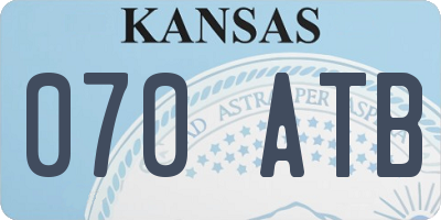 KS license plate 070ATB