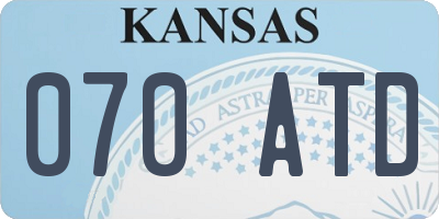 KS license plate 070ATD