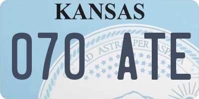 KS license plate 070ATE