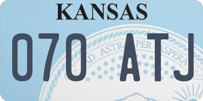 KS license plate 070ATJ
