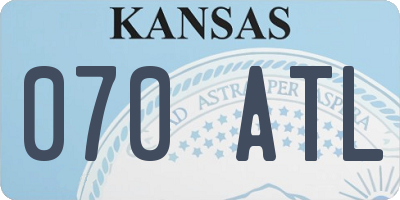 KS license plate 070ATL