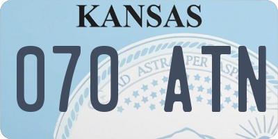 KS license plate 070ATN