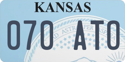 KS license plate 070ATO
