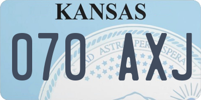 KS license plate 070AXJ