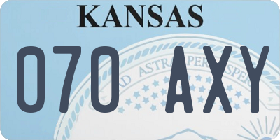 KS license plate 070AXY