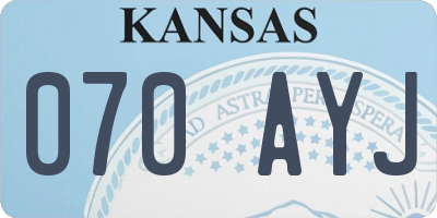 KS license plate 070AYJ