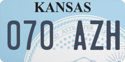 KS license plate 070AZH
