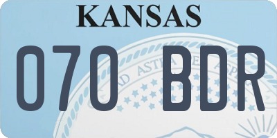 KS license plate 070BDR