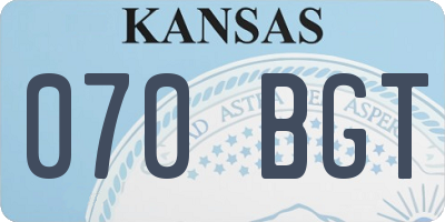 KS license plate 070BGT