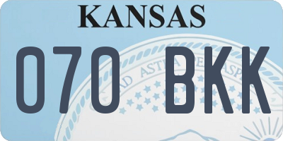 KS license plate 070BKK