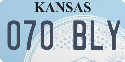 KS license plate 070BLY
