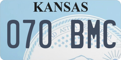 KS license plate 070BMC