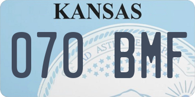 KS license plate 070BMF