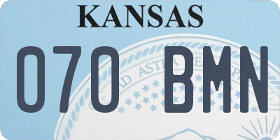 KS license plate 070BMN
