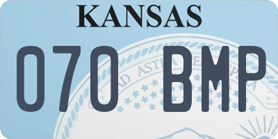 KS license plate 070BMP