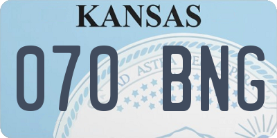 KS license plate 070BNG