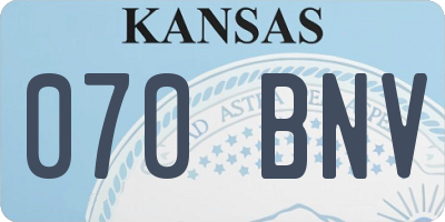 KS license plate 070BNV