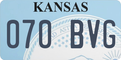 KS license plate 070BVG