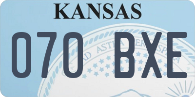 KS license plate 070BXE