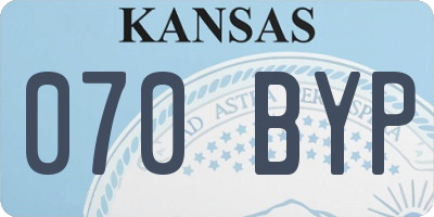 KS license plate 070BYP