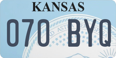 KS license plate 070BYQ