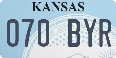 KS license plate 070BYR