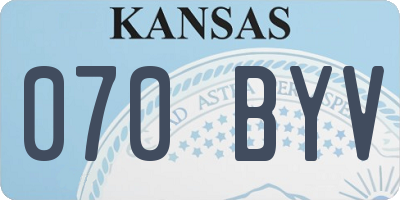 KS license plate 070BYV