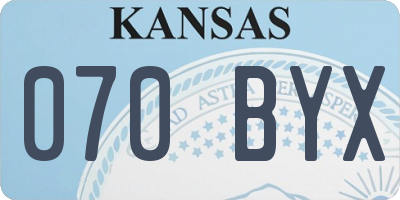 KS license plate 070BYX