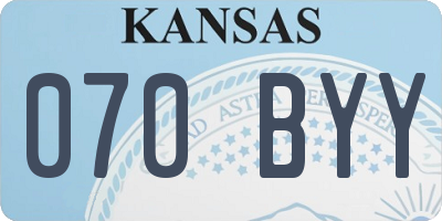 KS license plate 070BYY