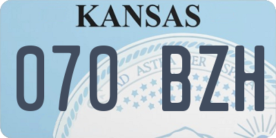 KS license plate 070BZH