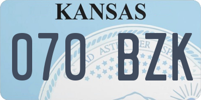 KS license plate 070BZK