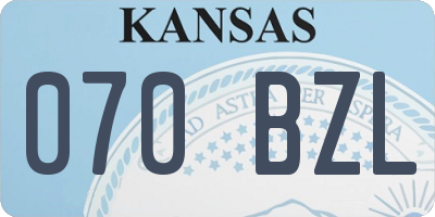 KS license plate 070BZL